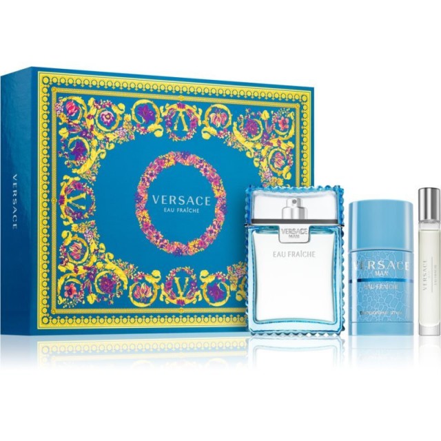VERSACE Man Eau Fraiche SET: EDT 100ml + deo stick 75ml + EDT 10ml